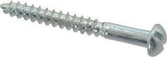 Value Collection - #4, 1" Length Under Head, Slotted Drive, Round Head Wood Screw - Zinc Plated Steel, Grade 2 - Exact Tooling