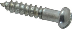 Value Collection - #5, 5/8" Length Under Head, Slotted Drive, Round Head Wood Screw - Zinc Plated Steel, Grade 2 - Exact Tooling