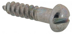 Value Collection - #6, 5/8" Length Under Head, Slotted Drive, Round Head Wood Screw - Zinc Plated Steel, Grade 2 - Exact Tooling