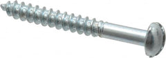 Value Collection - #6, 1-1/4" Length Under Head, Slotted Drive, Round Head Wood Screw - Zinc Plated Steel, Grade 2 - Exact Tooling