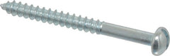 Value Collection - #6, 1-1/2" Length Under Head, Slotted Drive, Round Head Wood Screw - Zinc Plated Steel, Grade 2 - Exact Tooling
