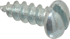 Value Collection - #8, 1/2" Length Under Head, Slotted Drive, Round Head Wood Screw - Zinc Plated Steel, Grade 2 - Exact Tooling