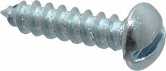 Value Collection - #8, 3/4" Length Under Head, Slotted Drive, Round Head Wood Screw - Zinc Plated Steel, Grade 2 - Exact Tooling