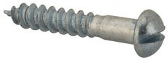 Value Collection - #8, 1" Length Under Head, Slotted Drive, Round Head Wood Screw - Zinc Plated Steel, Grade 2 - Exact Tooling