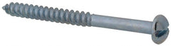 Value Collection - #8, 2" Length Under Head, Slotted Drive, Round Head Wood Screw - Zinc Plated Steel, Grade 2 - Exact Tooling