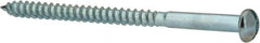 Value Collection - #8, 2-1/2" Length Under Head, Slotted Drive, Round Head Wood Screw - Zinc Plated Steel, Grade 2 - Exact Tooling