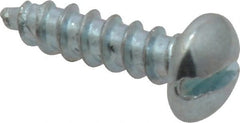 Value Collection - #10, 3/4" Length Under Head, Slotted Drive, Round Head Wood Screw - Zinc Plated Steel, Grade 2 - Exact Tooling