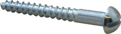 Value Collection - #10, 1-1/2" Length Under Head, Slotted Drive, Round Head Wood Screw - Zinc Plated Steel, Grade 2 - Exact Tooling
