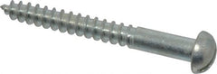 Value Collection - #10, 1-3/4" Length Under Head, Slotted Drive, Round Head Wood Screw - Zinc Plated Steel, Grade 2 - Exact Tooling