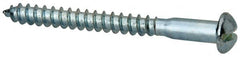 Value Collection - #10, 2" Length Under Head, Slotted Drive, Round Head Wood Screw - Zinc Plated Steel, Grade 2 - Exact Tooling