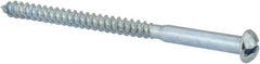 Value Collection - #10, 3" Length Under Head, Slotted Drive, Round Head Wood Screw - Zinc Plated Steel, Grade 2 - Exact Tooling
