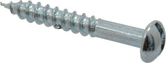 Value Collection - #12, 1-1/2" Length Under Head, Slotted Drive, Round Head Wood Screw - Zinc Plated Steel, Grade 2 - Exact Tooling