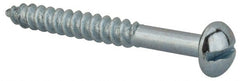 Value Collection - #12, 2" Length Under Head, Slotted Drive, Round Head Wood Screw - Zinc Plated Steel, Grade 2 - Exact Tooling