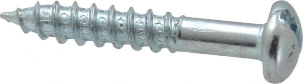 Value Collection - #14, 1-1/2" Length Under Head, Slotted Drive, Round Head Wood Screw - Zinc Plated Steel, Grade 2 - Exact Tooling