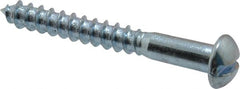 Value Collection - #14, 2" Length Under Head, Slotted Drive, Round Head Wood Screw - Zinc Plated Steel, Grade 2 - Exact Tooling