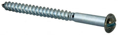 Value Collection - #14, 3" Length Under Head, Slotted Drive, Round Head Wood Screw - Zinc Plated Steel, Grade 2 - Exact Tooling