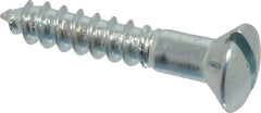 Value Collection - #5, 3/4" Length Under Head, Slotted Drive, Oval Head Wood Screw - ASME B18.6.1, Zinc Plated Steel, Grade 2 - Exact Tooling