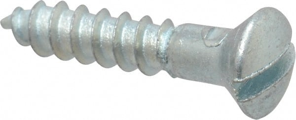 Value Collection - #6, 3/4" Length Under Head, Slotted Drive, Oval Head Wood Screw - ASME B18.6.1, Zinc Plated Steel, Grade 2 - Exact Tooling