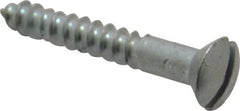Value Collection - #6, 1" Length Under Head, Slotted Drive, Oval Head Wood Screw - ASME B18.6.1, Zinc Plated Steel, Grade 2 - Exact Tooling