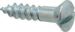 Value Collection - #8, 3/4" Length Under Head, Slotted Drive, Oval Head Wood Screw - ASME B18.6.1, Zinc Plated Steel, Grade 2 - Exact Tooling