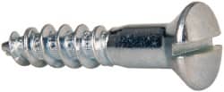 Value Collection - #10, 1" Length Under Head, Slotted Drive, Oval Head Wood Screw - ASME B18.6.1, Zinc Plated Steel, Grade 2 - Exact Tooling