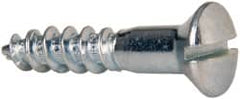 Value Collection - #10, 1" Length Under Head, Slotted Drive, Oval Head Wood Screw - ASME B18.6.1, Zinc Plated Steel, Grade 2 - Exact Tooling