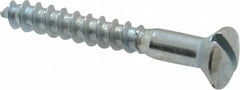 Value Collection - #10, 1-1/2" Length Under Head, Slotted Drive, Oval Head Wood Screw - ASME B18.6.1, Zinc Plated Steel, Grade 2 - Exact Tooling