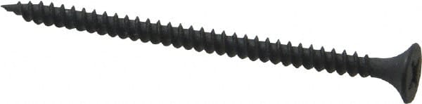 Value Collection - #6, 2-1/4" OAL, Phillips Drive Bugle Head, Steel Drywall Screws - Black Phosphate Finish, Grade 2 - Exact Tooling
