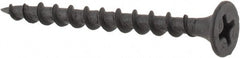 Value Collection - #6, 1-5/8" OAL, Phillips Drive Bugle Head, Steel Drywall Screws - Black Phosphate Finish, Grade 2 - Exact Tooling