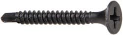 Value Collection - #6, 1-1/4" OAL, Phillips Drive Bugle Head, Steel Drywall Screws - Black Phosphate Finish, Grade 2 - Exact Tooling