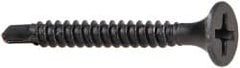 Value Collection - #6, 1-1/4" OAL, Phillips Drive Bugle Head, Steel Drywall Screws - Black Phosphate Finish, Grade 2 - Exact Tooling