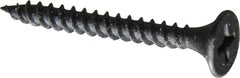 Value Collection - #6, 1-5/8" OAL, Phillips Drive Bugle Head, Steel Drywall Screws - Black Phosphate Finish, Grade 2 - Exact Tooling