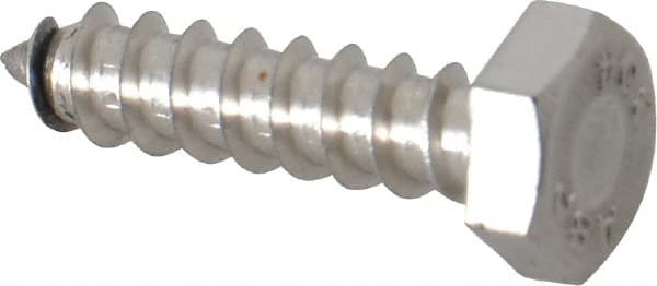 Value Collection - 1/4" Screw, 1" Length Under Head, Stainless Steel, Hex Head Lag Screw - Grade 18-8, Uncoated - Exact Tooling