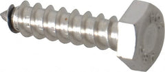 Value Collection - 1/4" Screw, 1" Length Under Head, Stainless Steel, Hex Head Lag Screw - Grade 18-8, Uncoated - Exact Tooling