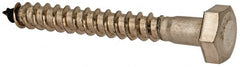 Value Collection - 1/4" Screw, 2" Length Under Head, Stainless Steel, Hex Head Lag Screw - Grade 18-8, Uncoated - Exact Tooling