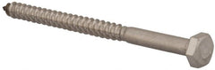 Value Collection - 1/4" Screw, 3-1/2" Length Under Head, Stainless Steel, Hex Head Lag Screw - Grade 18-8, Uncoated - Exact Tooling