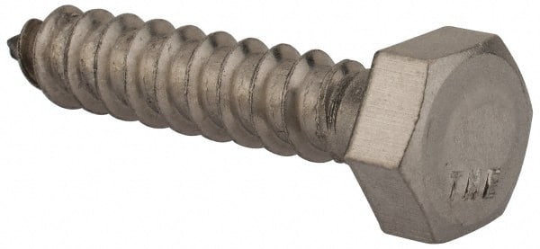 Value Collection - 5/16" Screw, 1-1/2" Length Under Head, Stainless Steel, Hex Head Lag Screw - Grade 18-8, Uncoated - Exact Tooling