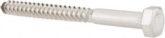 Value Collection - 5/16" Screw, 3-1/2" Length Under Head, Stainless Steel, Hex Head Lag Screw - Grade 18-8, Uncoated - Exact Tooling