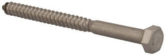 Value Collection - 5/16" Screw, 4" Length Under Head, Stainless Steel, Hex Head Lag Screw - Grade 18-8, Uncoated - Exact Tooling