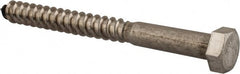 Value Collection - 3/8" Screw, 4" Length Under Head, Stainless Steel, Hex Head Lag Screw - Grade 18-8, Uncoated - Exact Tooling