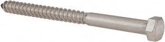 Value Collection - 3/8" Screw, 5" Length Under Head, Stainless Steel, Hex Head Lag Screw - Grade 18-8, Uncoated - Exact Tooling