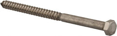 Value Collection - 3/8" Screw, 6" Length Under Head, Stainless Steel, Hex Head Lag Screw - Grade 18-8, Uncoated - Exact Tooling