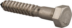 Value Collection - 1/2" Screw, 3" Length Under Head, Stainless Steel, Hex Head Lag Screw - Grade 18-8, Uncoated - Exact Tooling