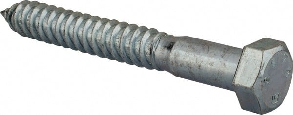 Value Collection - 3/4" Screw, 6" Length Under Head, Steel, Hex Head Lag Screw - Zinc Plated, Grade 2 - Exact Tooling
