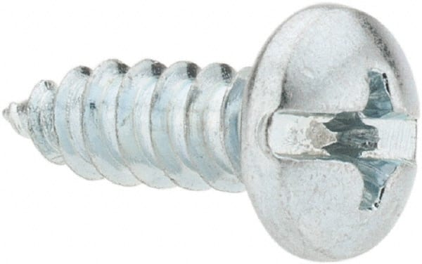 Value Collection - #8 Pan Head Slotted Phillips Sheet Metal Screw - Steel, 1/2" Length Under Head, Grade 2 - Exact Tooling