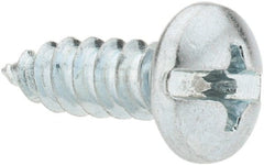 Value Collection - #8 Pan Head Slotted Phillips Sheet Metal Screw - Steel, 1/2" Length Under Head, Grade 2 - Exact Tooling