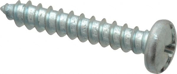 Value Collection - #8 Pan Head Slotted Phillips Sheet Metal Screw - Steel, 1" Length Under Head, Grade 2 - Exact Tooling