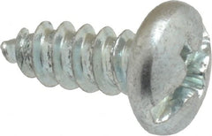 Value Collection - #10 Pan Head Slotted Phillips Sheet Metal Screw - Steel, 1/2" Length Under Head, Grade 2 - Exact Tooling
