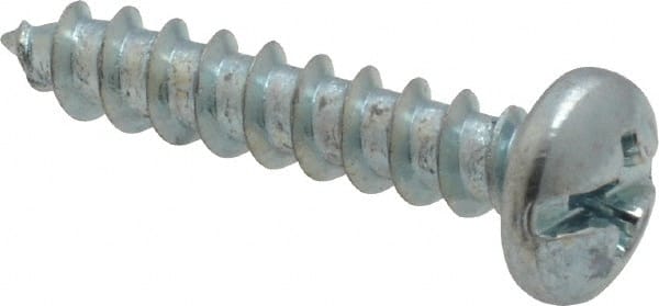 Value Collection - #10 Pan Head Slotted Phillips Sheet Metal Screw - Steel, 1" Length Under Head, Grade 2 - Exact Tooling