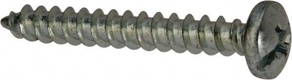 Value Collection - #10 Pan Head Slotted Phillips Sheet Metal Screw - Steel, 1-1/2" Length Under Head, Grade 2 - Exact Tooling